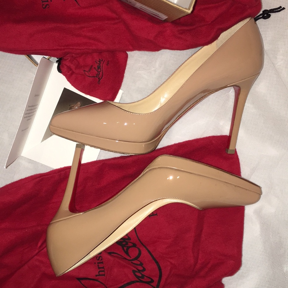 Christian Louboutin Pigalle Plato Nude Womens Shoes | Size 37